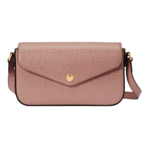 GG Super Mini Shoulder Bag in Rose Beige Leather - Repbags.ru