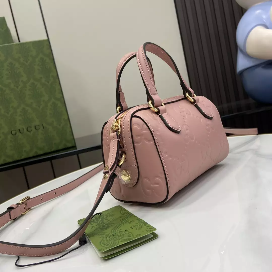 GG Super Mini Top Handle Bag Rose Beige Leather - Repbags.ru - Image 4