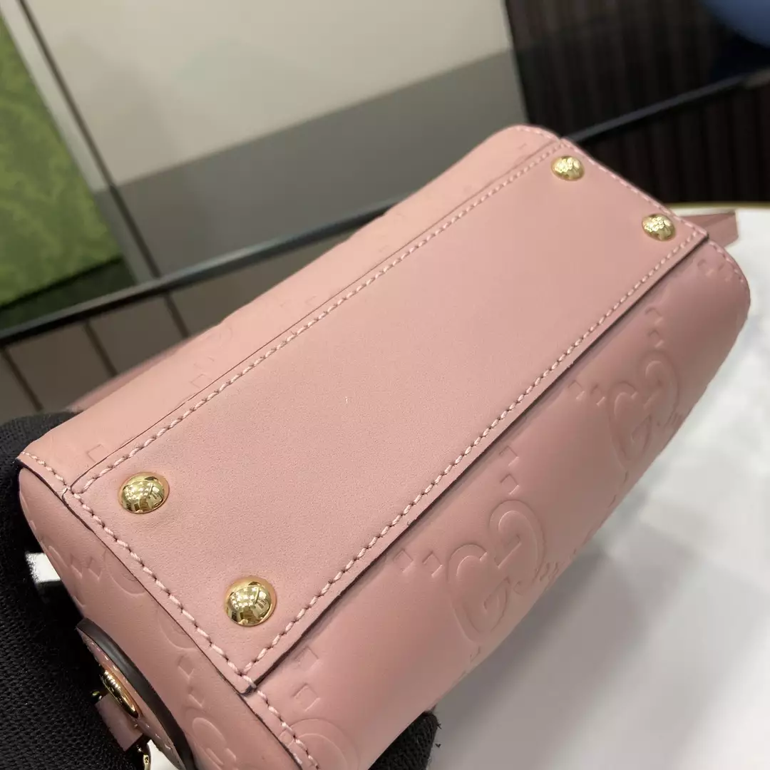GG Super Mini Top Handle Bag Rose Beige Leather - Repbags.ru - Image 6