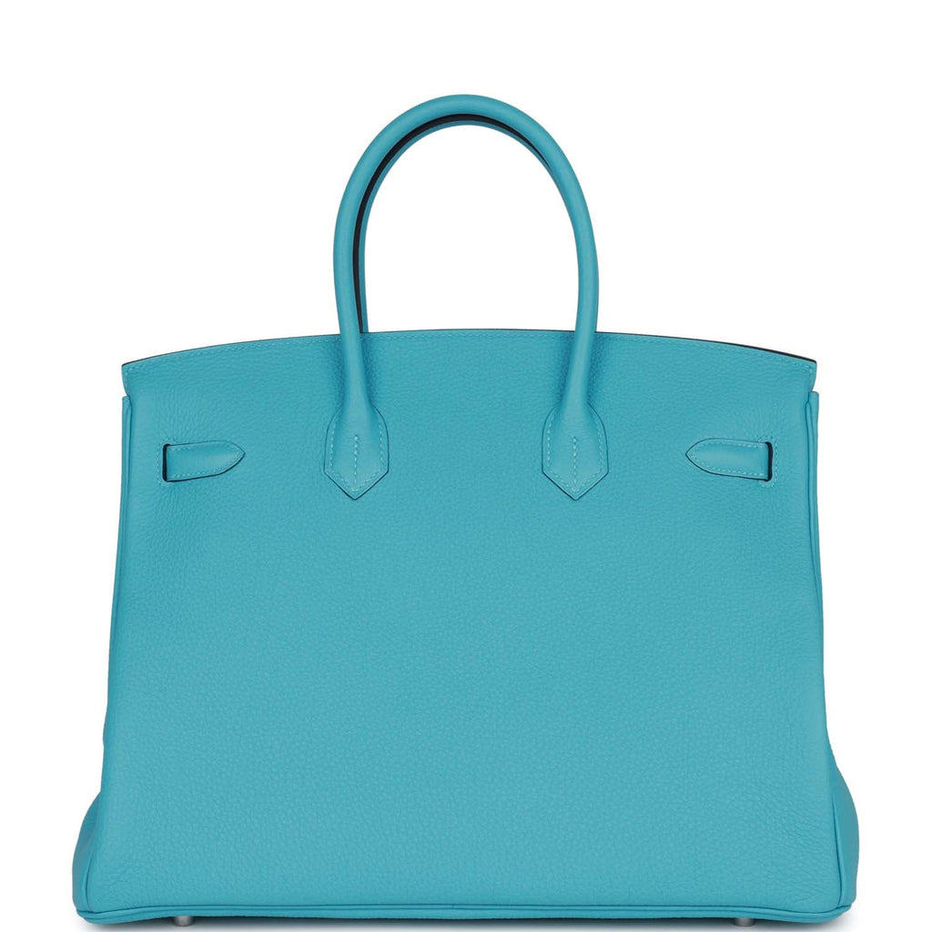 Hermes Special Order (HSS) Birkin 35 Bleu du Nord Verso Togo Brushed Palladium Hardware - Image 5