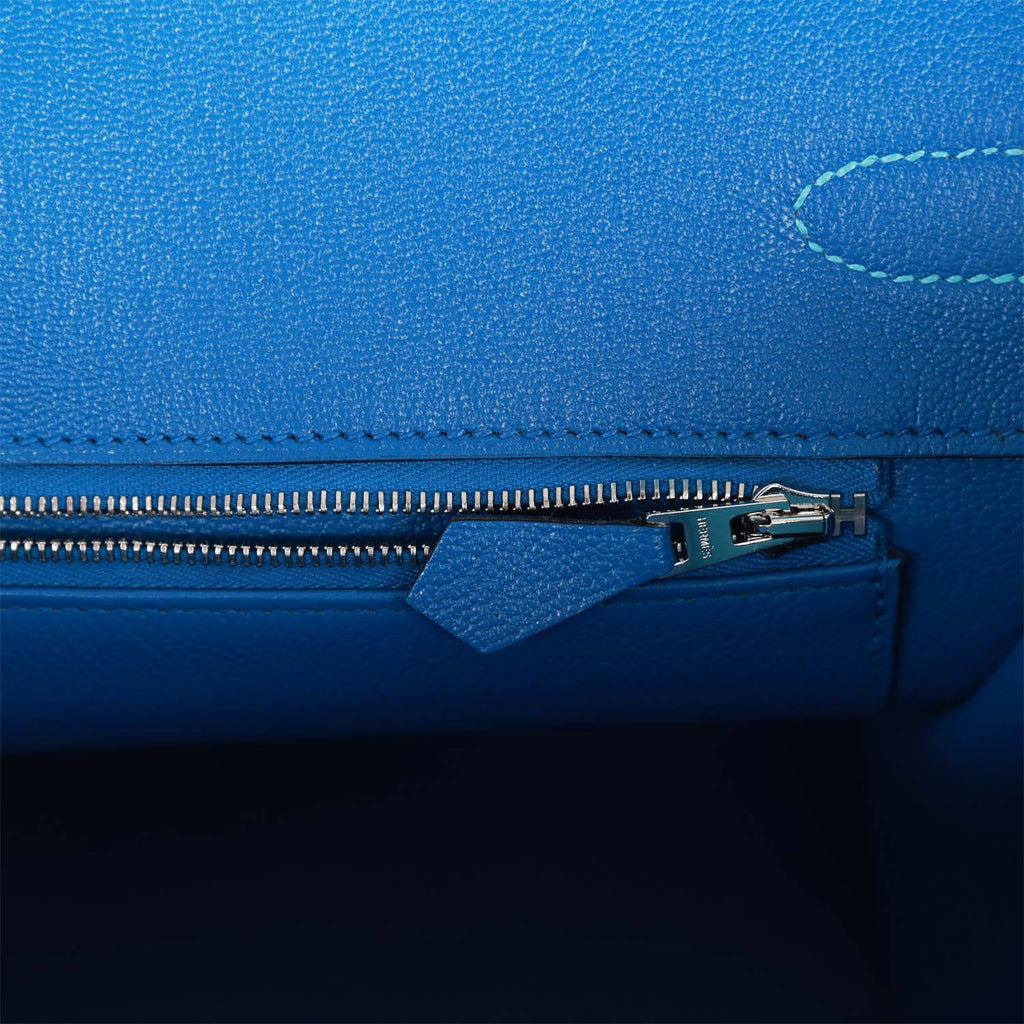 Hermes Special Order (HSS) Birkin 35 Bleu du Nord Verso Togo Brushed Palladium Hardware - Image 10