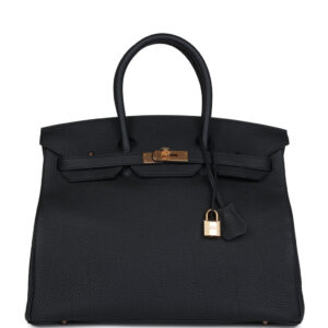 Hermes Birkin 35 Black Togo Rose Gold Hardware