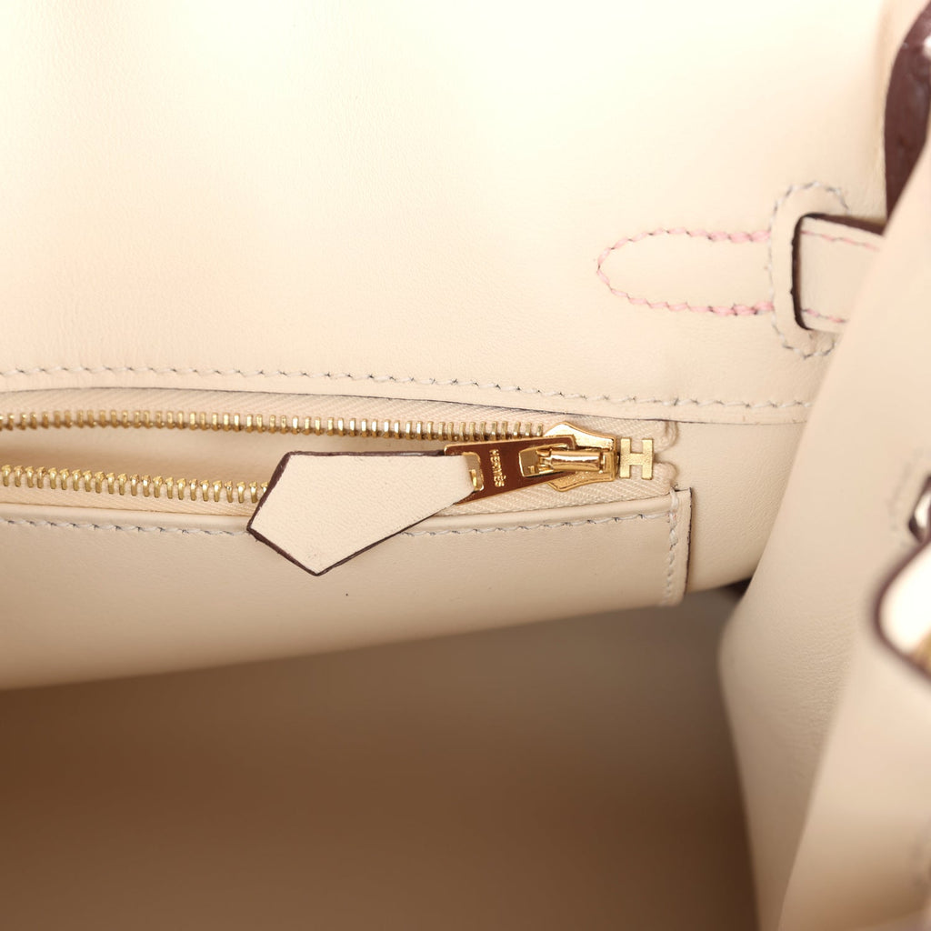 Hermes Special Order (HSS) Birkin 25 Rose Sakura and Nata Swift Permabrass Hardware - Image 10