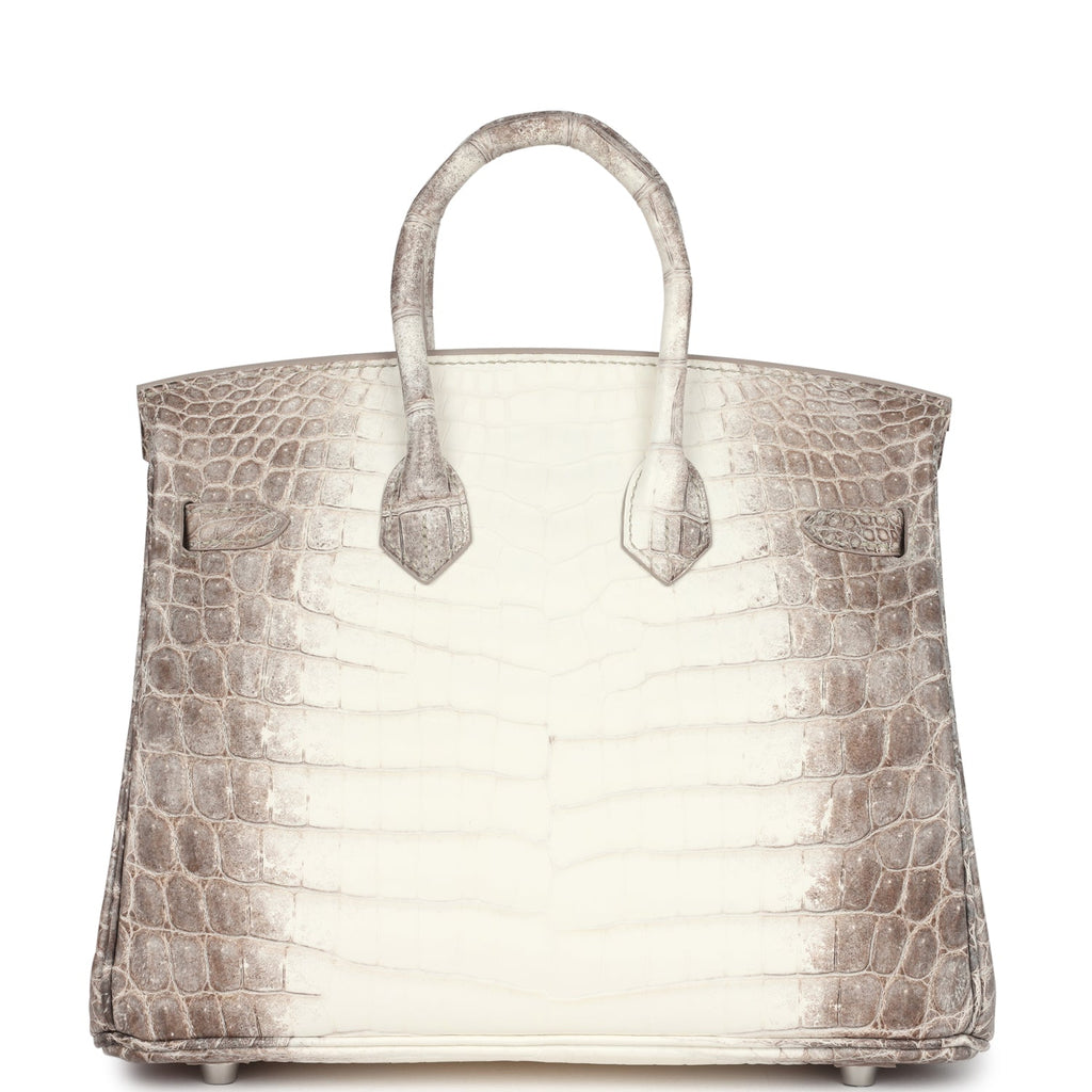 Hermes Birkin 25 Himalaya Niloticus Crocodile Diamond Encrusted Palladium Hardware - Image 5
