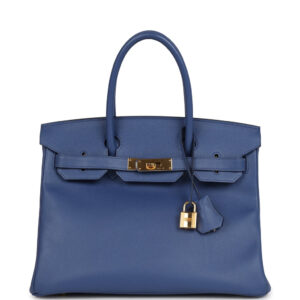 Pre-owned Hermes Birkin 30 Bleu Brighton Epsom Gold Hardware