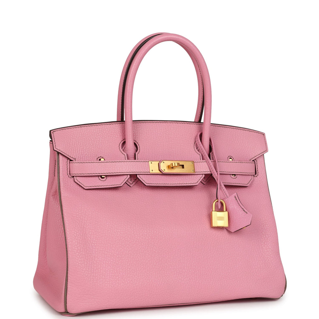 Pre-owned Hermes Special Order (HSS) Birkin 30 Bubblegum Verso Chèvre Brushed Gold Hardware - Image 3