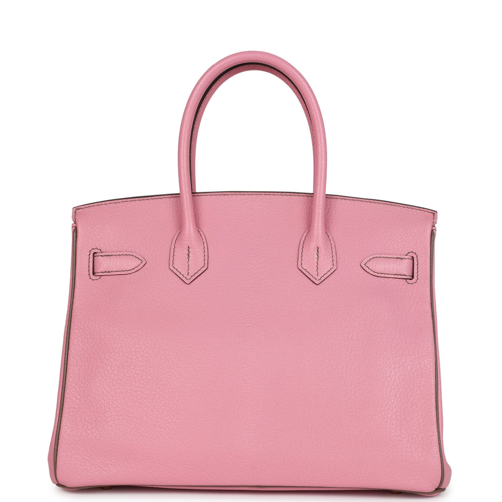 Pre-owned Hermes Special Order (HSS) Birkin 30 Bubblegum Verso Chèvre Brushed Gold Hardware - Image 5