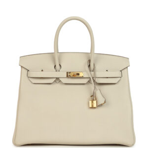 Hermes Birkin 35 Craie Togo Gold Hardware