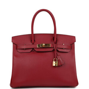 Pre-owned Hermes Birkin 30 Rouge Grenat Epsom Gold Hardware