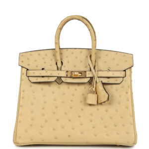 Hermes Birkin 25 Trench Ostrich Gold Hardware