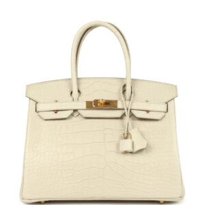 Hermes Birkin 30 Beton Matte Alligator Gold Hardware