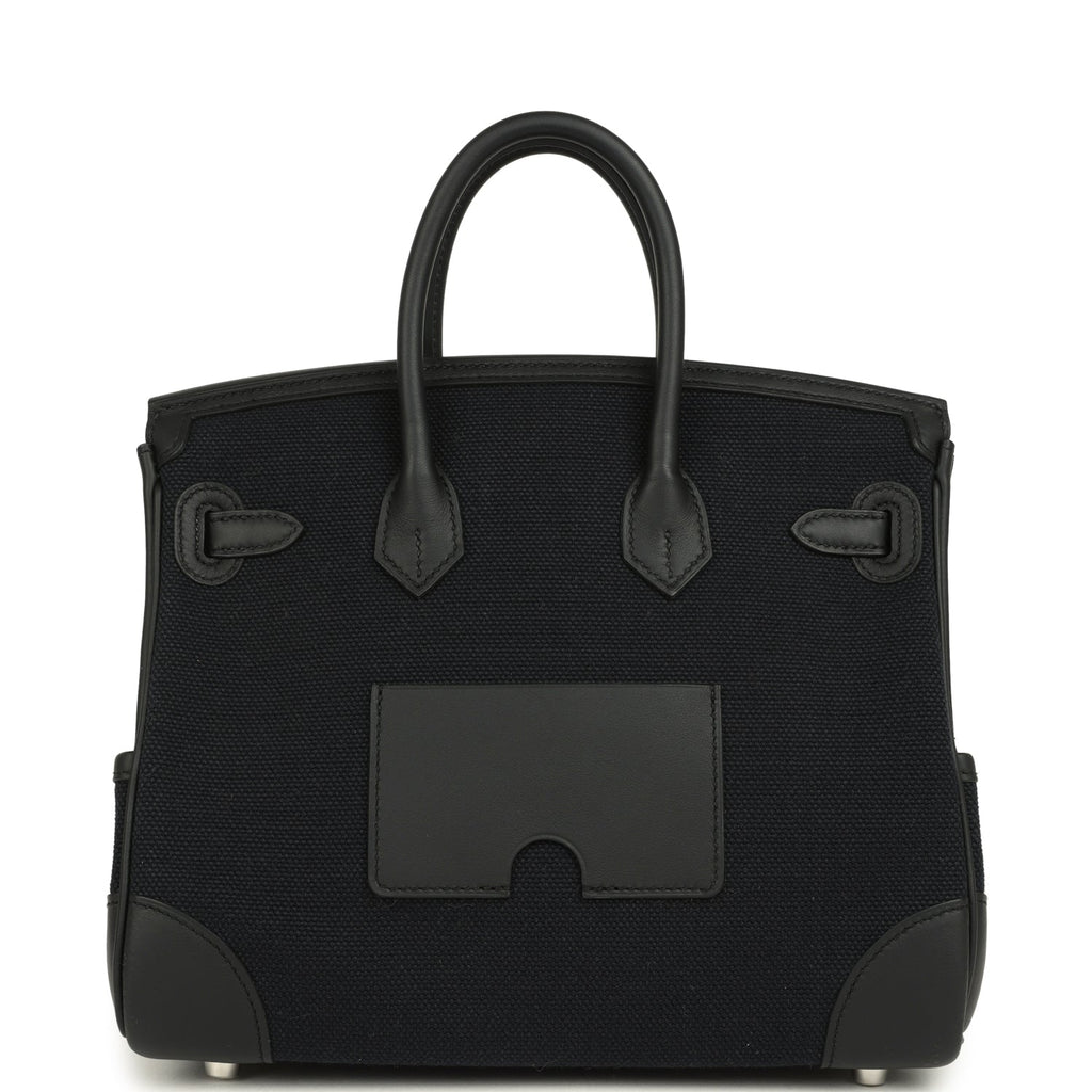 Hermes Birkin 25 Cargo Black Toile Goeland and Black Swift Palladium Hardware - Image 5