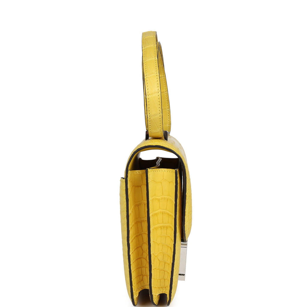 Hermes Constance 18 Mimosa Matte Alligator Palladium Hardware - Image 4