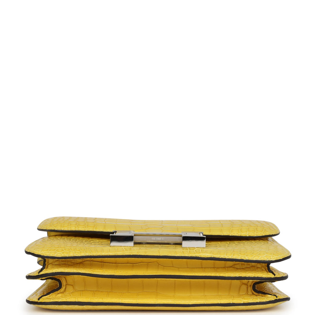 Hermes Constance 18 Mimosa Matte Alligator Palladium Hardware - Image 7