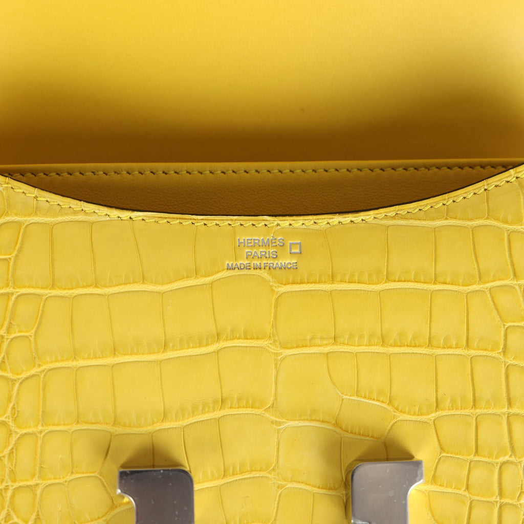 Hermes Constance 18 Mimosa Matte Alligator Palladium Hardware - Image 9