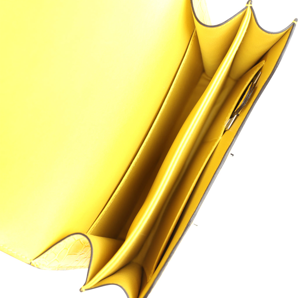 Hermes Constance 18 Mimosa Matte Alligator Palladium Hardware - Image 10