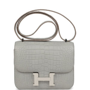 Hermes Constance 18 Gris Perle Matte Alligator Palladium Hardware
