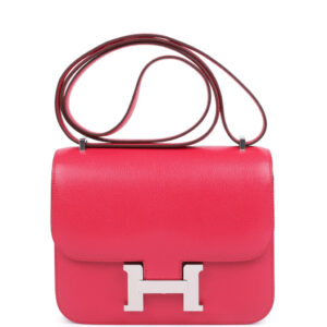 Hermes Constance 18 Rose Extreme Chevre Chamkila Palladium Hardware