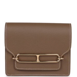 Hermes Roulis Slim Wallet Etoupe Evercolor Gold Hardware