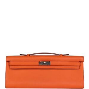 Hermes Kelly Cut Orange Swift Palladium Hardware