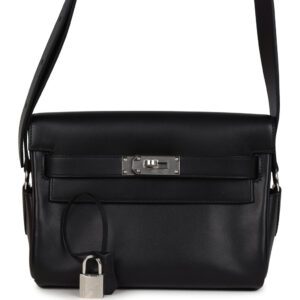 Hermes Kelly Messenger PM Black Evergrain Palladium Hardware