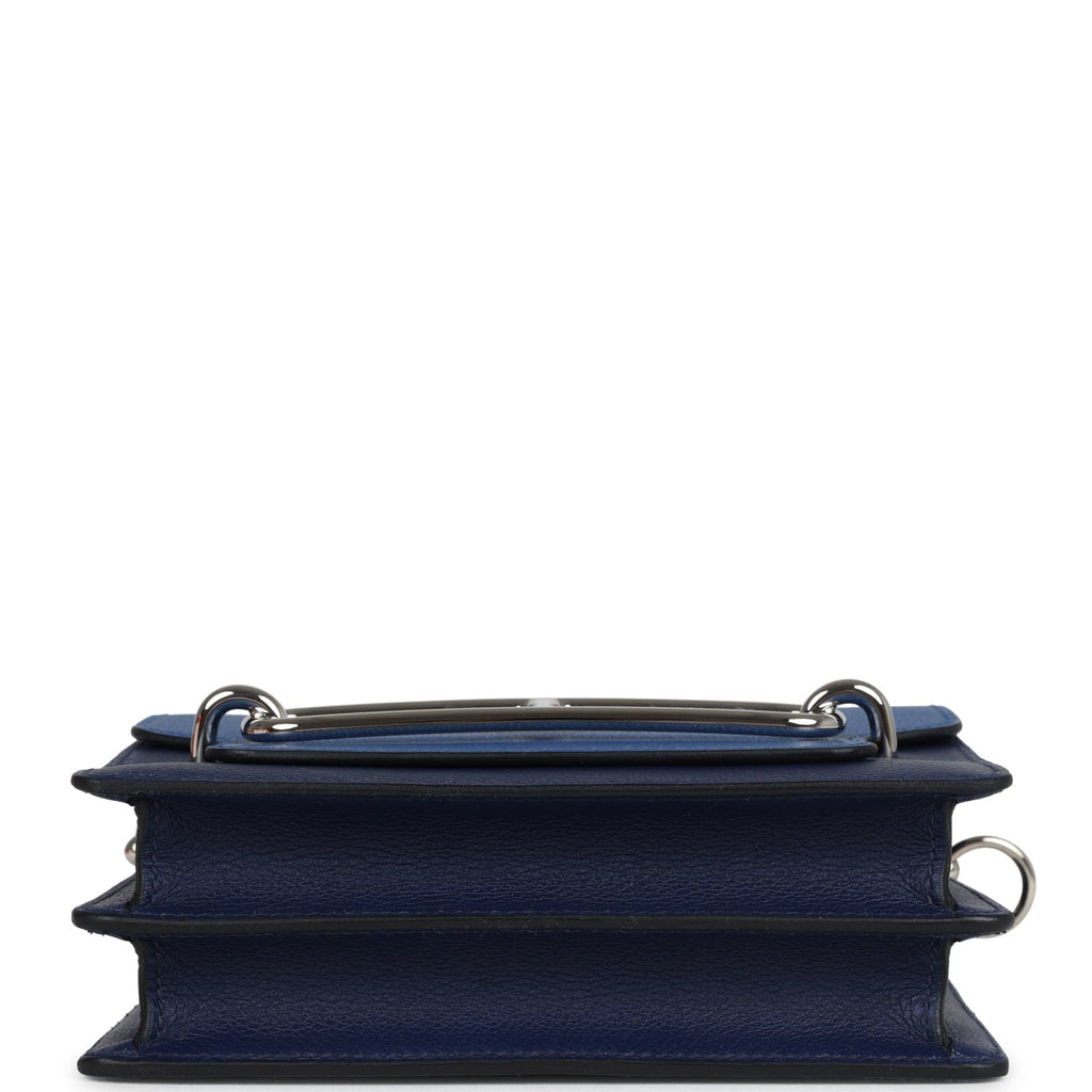 Hermes Mini Sac Roulis Bi-color Bleu Saphir and Bleu France Evercolor Palladium Hardware - Image 7