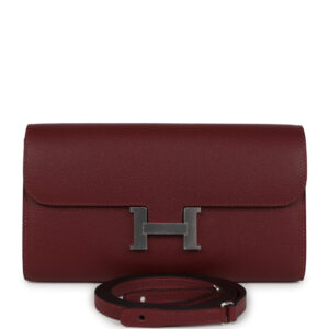 Hermes Constance Wallet To Go Rouge H Epsom Palladium Hardware
