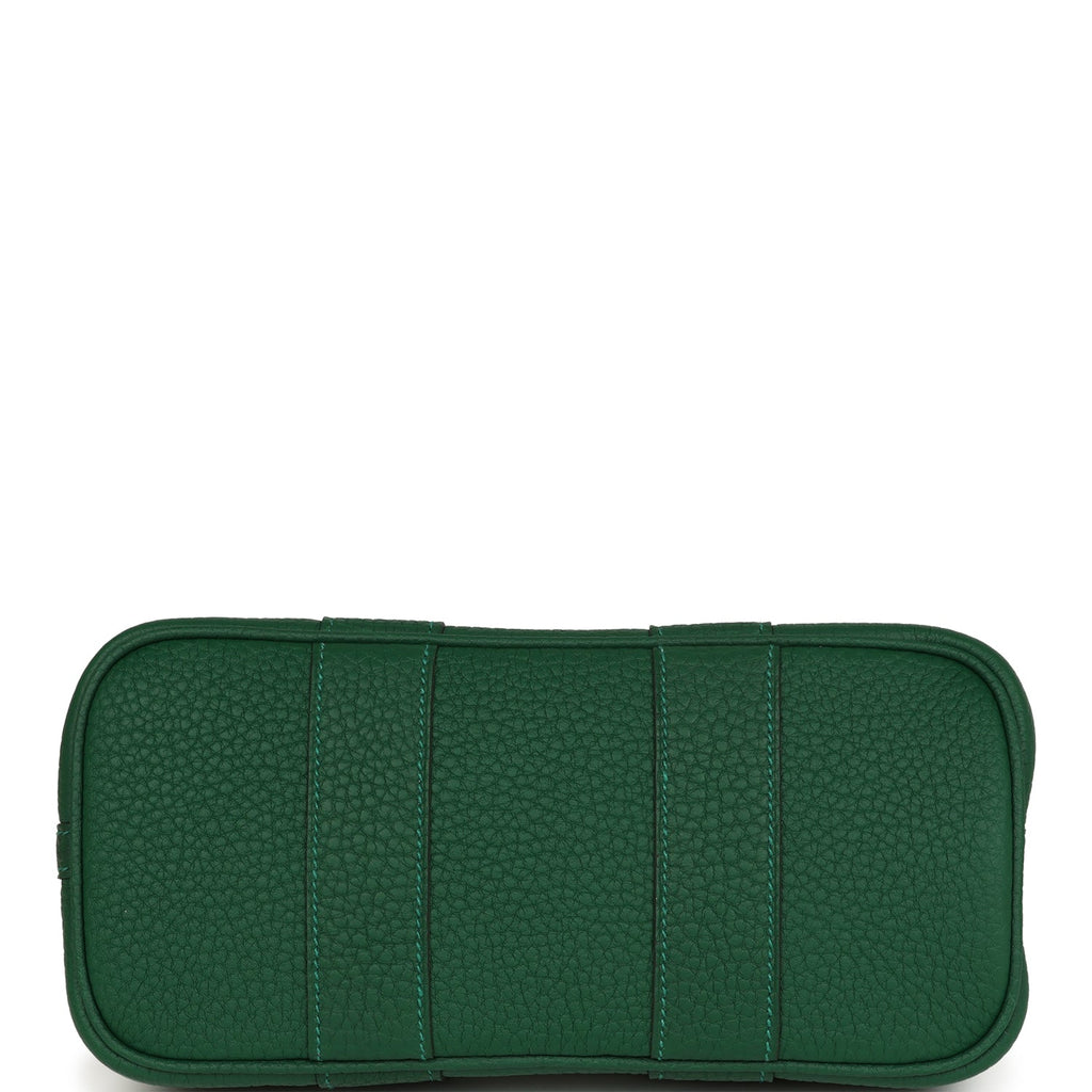 Hermes Garden Party Neo 23 Vert Moyen-Ecru Toile H Canvas and Vert Moyen Negonda Palladium Hardware - Image 7
