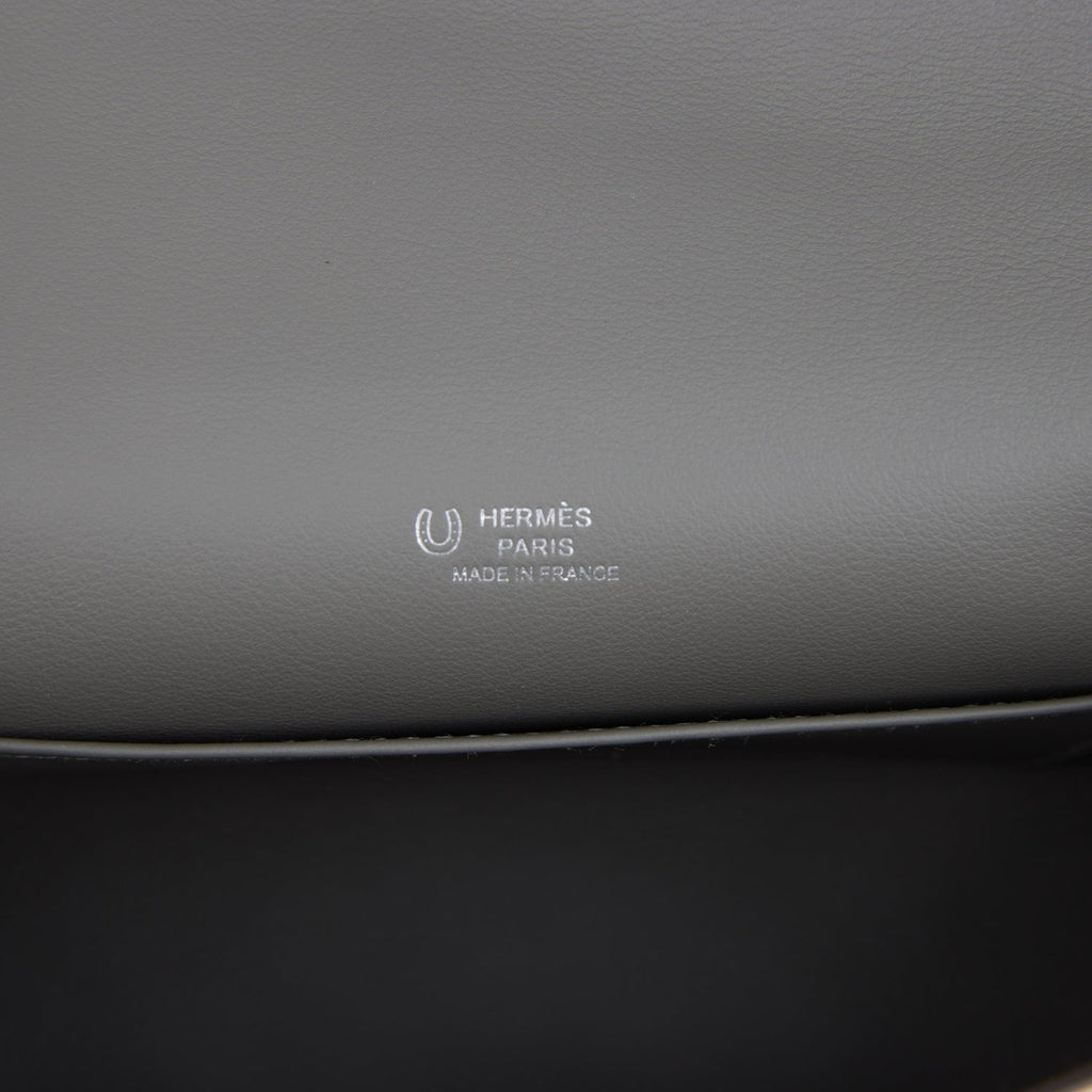 Hermes Special Order (HSS) Kelly Pochette Beton and Gris Meyer Swift Palladium Hardware - Image 8