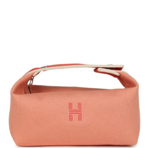 Hermes Bride A Brac Carre Case PM Goyave Canvas Palladium Hardware