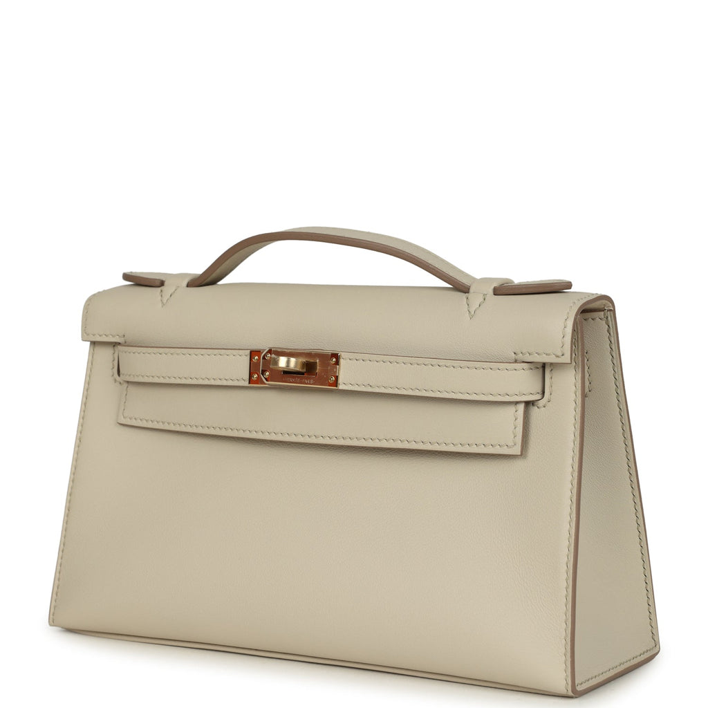 Hermes Special Order (HSS) Kelly Pochette Beton Verso Swift Permabrass Hardware - Image 6