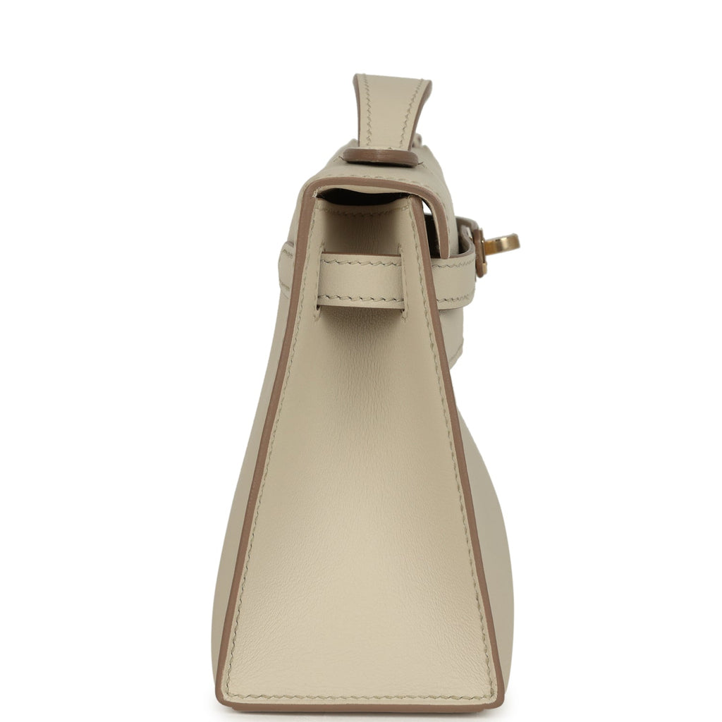 Hermes Special Order (HSS) Kelly Pochette Beton Verso Swift Permabrass Hardware - Image 4