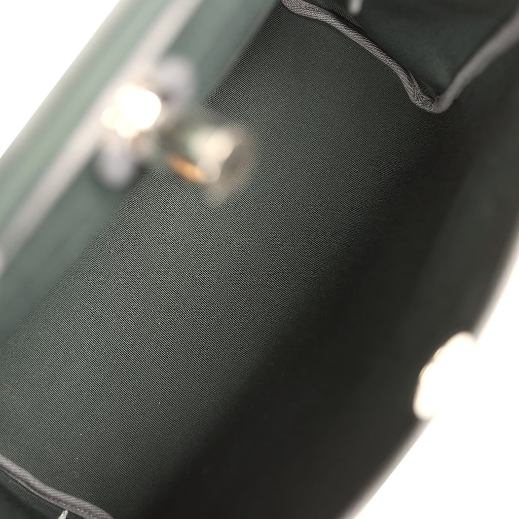 Hermes Herbag Zip PM 31 Vert Cypres Officier Canvas and Ardoise Vache Hunter Palladium Hardware - Image 13