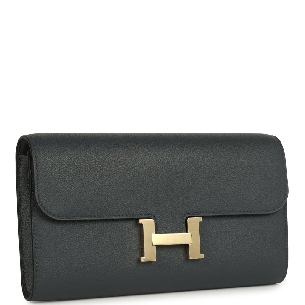 Hermes Constance Wallet To Go Gris Misty Evercolor Permabrass Hardware - Image 3