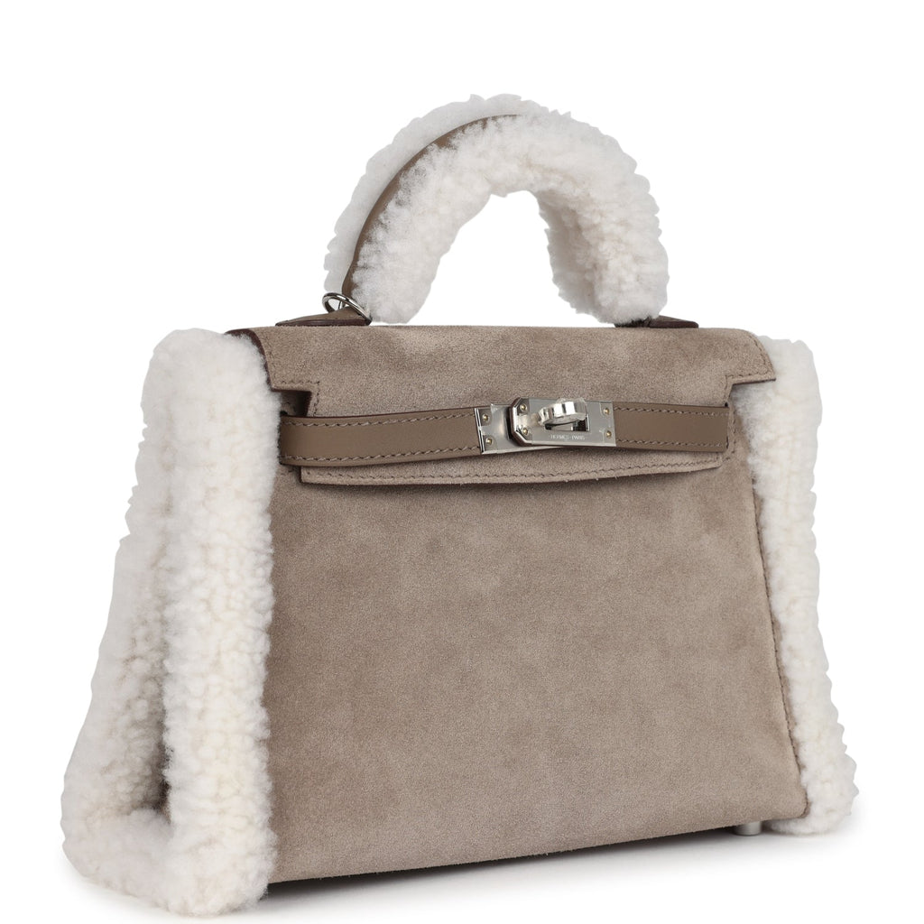 Hermes Teddy Kelly 20 Gris Caillou and Etoupe Swift Palladium Hardware - Image 3