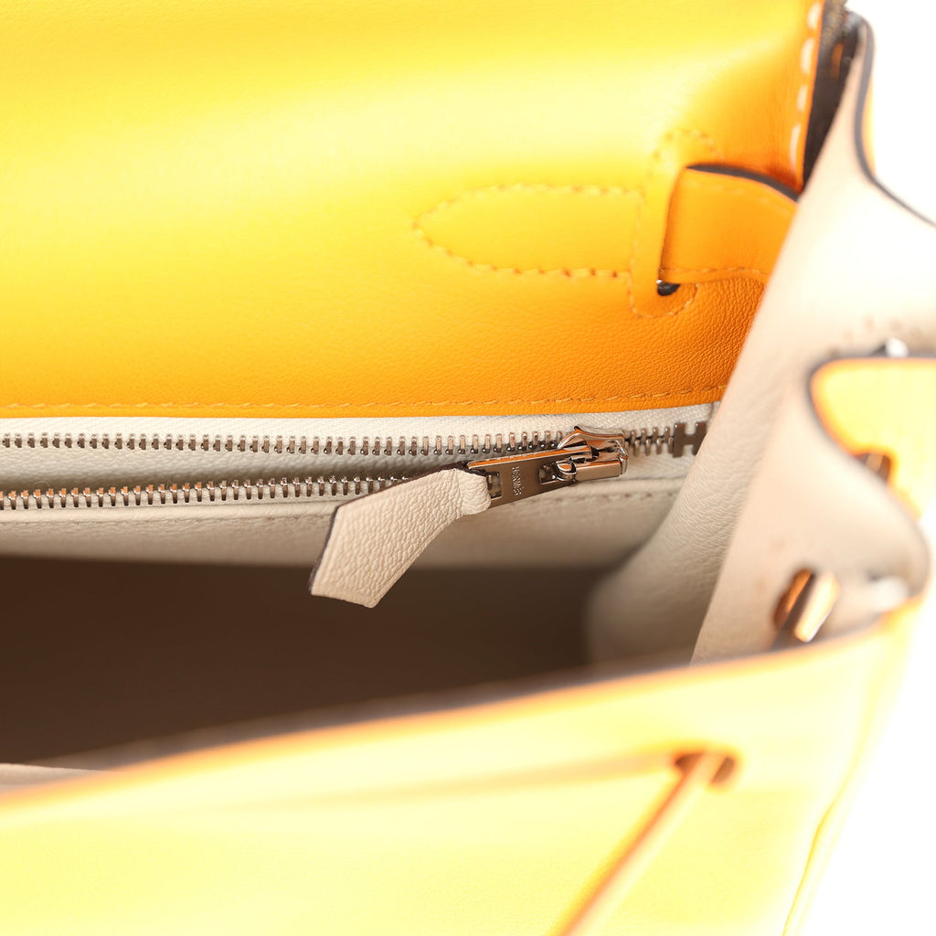 Hermes Special Order (HSS) Kelly Retourne 28 Jaune D'Or Swift Brushed Palladium Hardware - Image 10