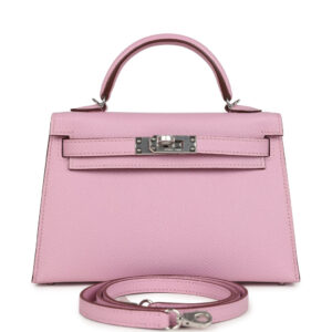 Hermes Kelly Sellier 20 Mauve Sylvestre Epsom Palladium Hardware