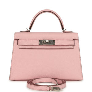 Hermes Kelly Sellier 20 Rose Sakura Chevre Mysore Palladium Hardware