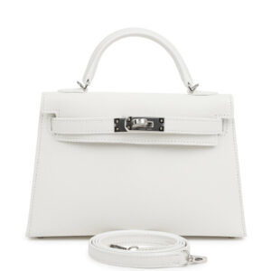 Hermes Kelly Sellier 20 New White Epsom Palladium Hardware