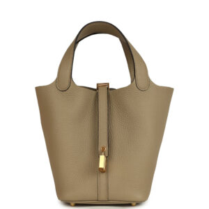 Hermes Picotin Lock 18 Beige Marfa Clemence Gold Hardware