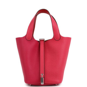 Hermes Picotin Lock 18 Casaque Rose Extreme and Rose Mexico Palladium Hardware