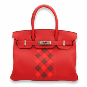 Birkin Tressage 30 Rouge de coeur/ Rouge Piment/ Rouge H in Epsom, Palladium hardware