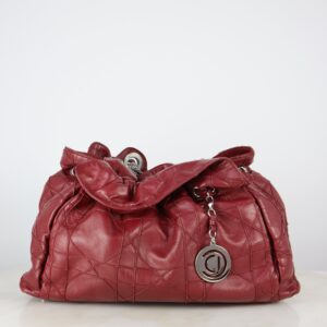 Christian Dior Red Cannage Le Trente Shoulder Bag W/ Bag Charm