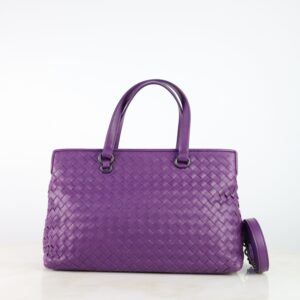 Bottega Veneta Purple Woven Intrecciato Nappa Tote Bag with Strap