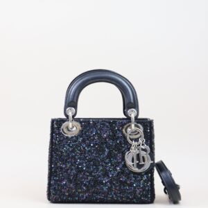 Christian Dior Bicolor Mini Strass-Embroidered Tote Bag
