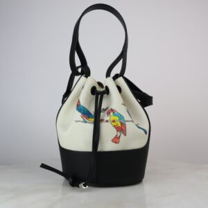 Loewe Bicolor Balloon Bucket Black/White Bucket Bag