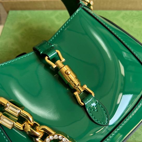 Jackie 1961 mini shoulder bag Green patent leather - GB064 - Image 6
