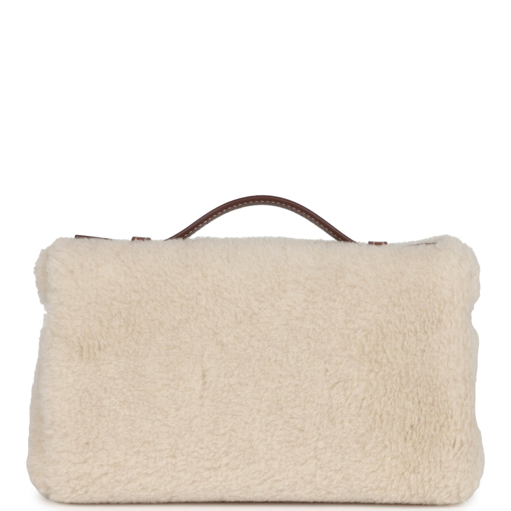 Loro Piana Extra Pocket L19 Pouch Ancient Paper and Sun Gold Cashmere and Silk Gold Hardware - Image 5