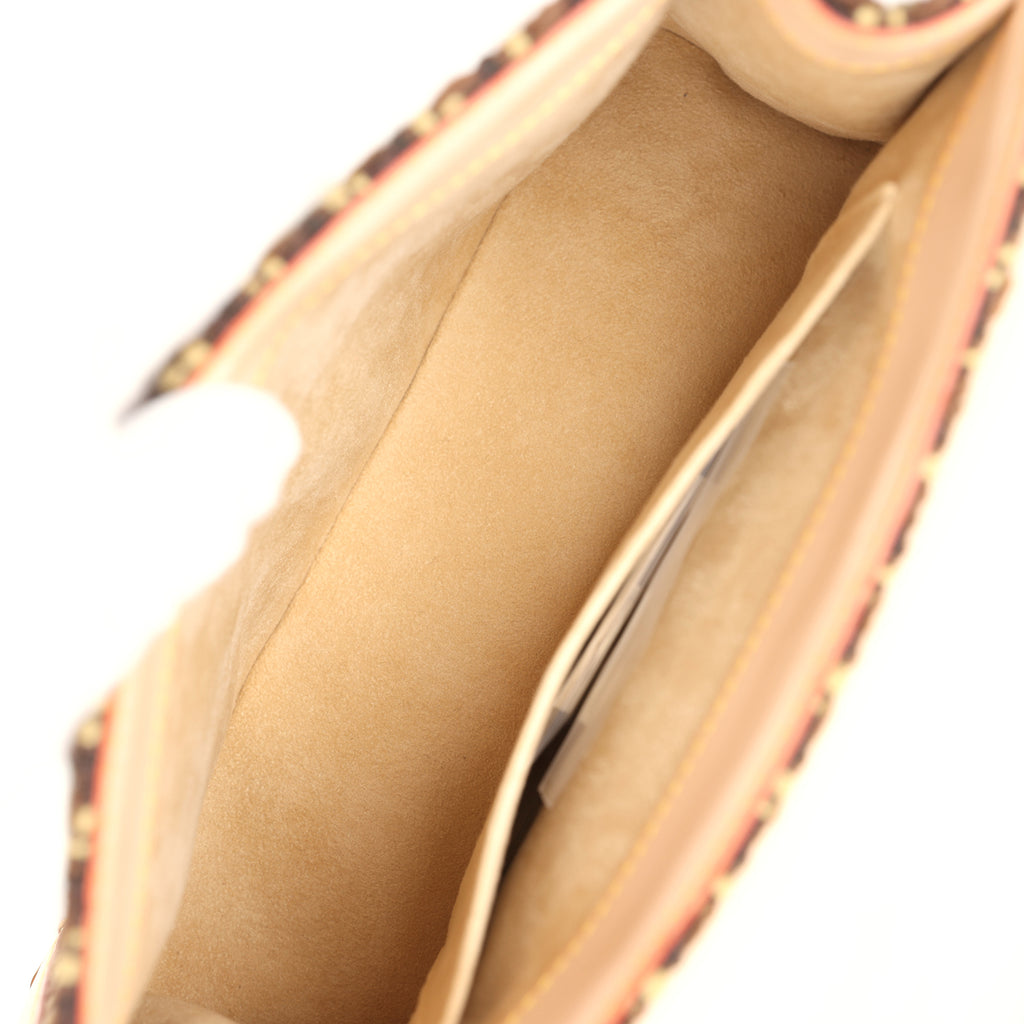 Vintage Louis Vuitton Tweedy Zip GM Brown Monogram Vinyl and Tweed Gold Hardware - Image 13