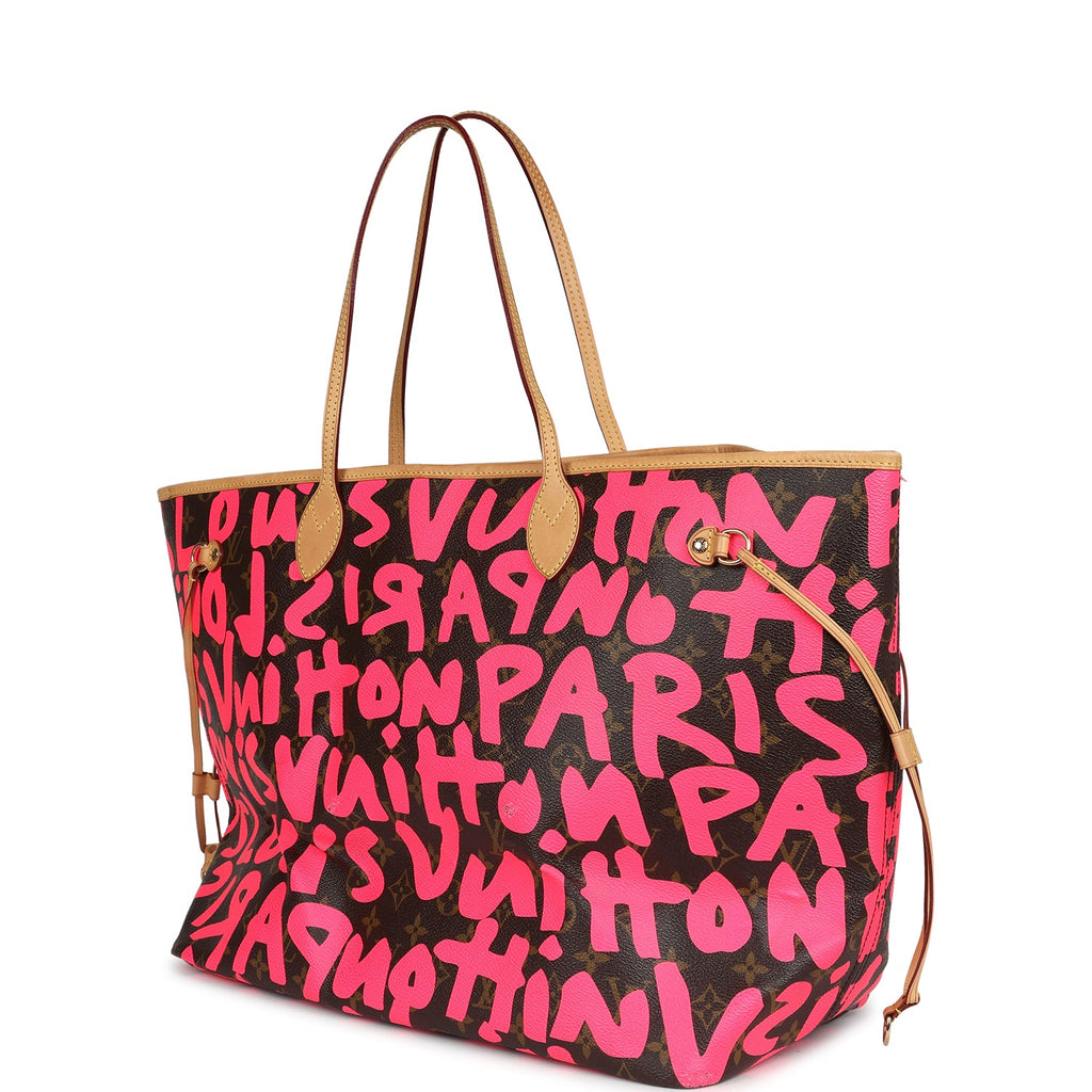 Pre-owned Louis Vuitton X Stephen Sprouse Neverfull GM Fuchsia Pink Monogram Graffiti Gold Hardware - Image 6